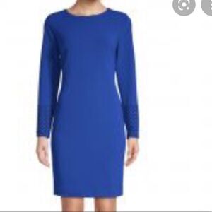 Karl Lagerfeld studded cuff sheath dress